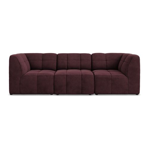 Canapé Modulable 3 Places Aloha En Velours Bourgogne