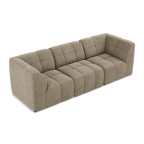 Canapé Modulable 3 Places Aloha En Velours Beige