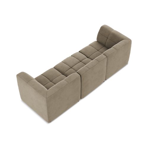 Canapé Modulable 3 Places Aloha En Velours Beige