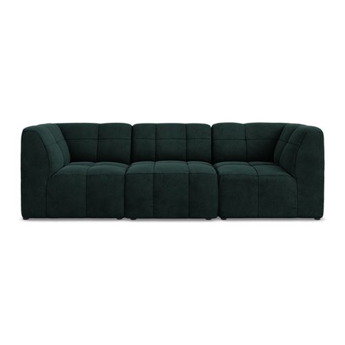 Canapé Modulable 3 Places Aloha En Velours Gris Vert