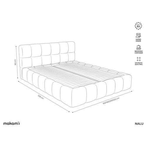 Lit Coffre Nalu 160x200 Cm En Velours Bouteille Verte