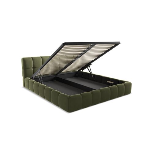 Lit Coffre Nalu 180x200 Cm En Velours Olive