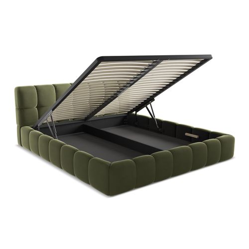 Lit Coffre Nalu 180x200 Cm En Velours Olive