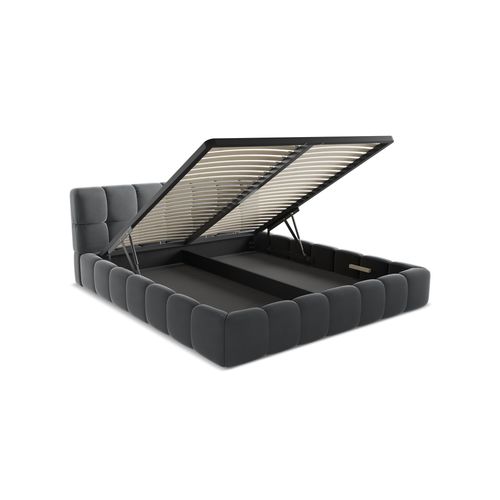 Lit Coffre Nalu 180x200 Cm En Velours Acier