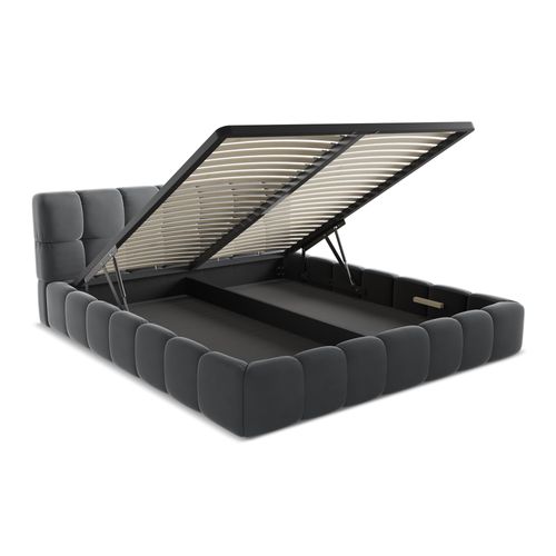 Lit Coffre Nalu 180x200 Cm En Velours Acier