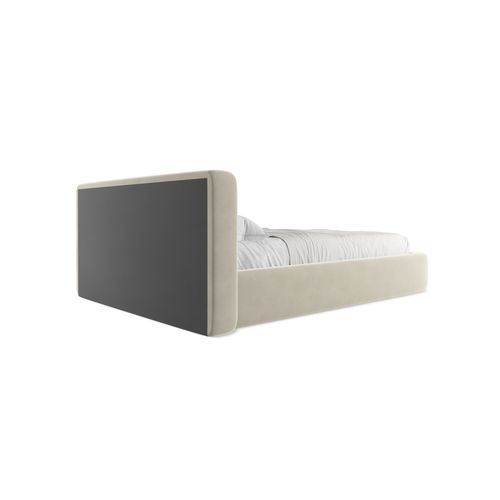 Lit Coffre Kiana 140x200 Cm En Velours Perle