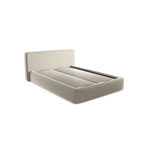 Lit Coffre Kiana 140x200 Cm En Velours Perle