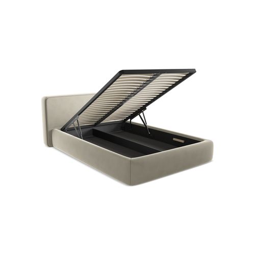 Lit Coffre Kiana 140x200 Cm En Velours Perle