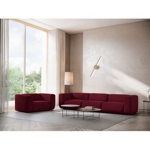 Module Avec Accoudoirs Droit Ekahi En Velours Bourgogne