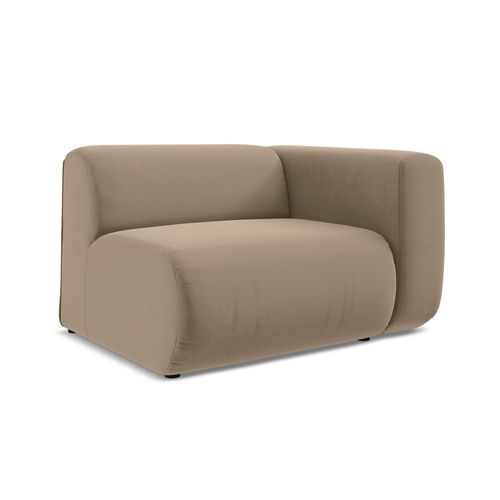 Module Avec Accoudoirs Droit Ekahi En Velours Beige Clair