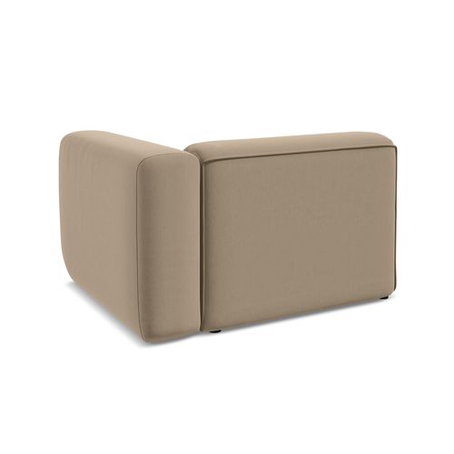 Module Avec Accoudoirs Droit Ekahi En Velours Beige Clair