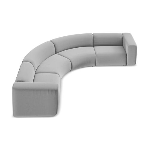 Canapé D'angle Modulable Ekahi En Velours Gris