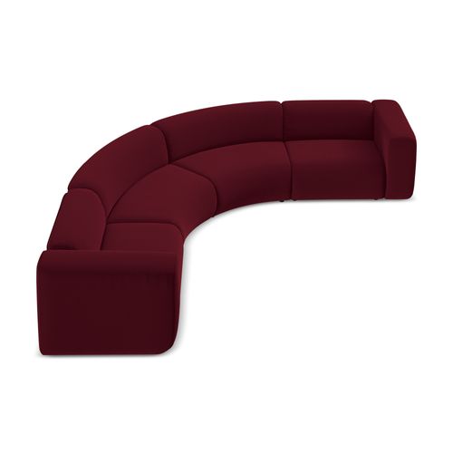 Canapé D'angle Modulable Ekahi En Velours Bourgogne