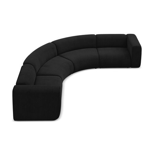 Canapé D'angle Modulable Ekahi En Tissu Chenille Noir