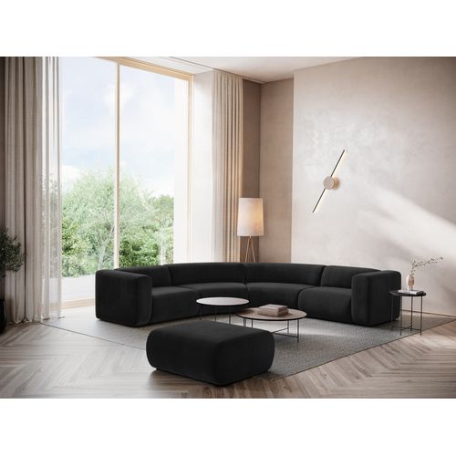 Canapé D'angle Modulable Ekahi En Tissu Chenille Noir