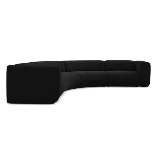 Canapé D'angle Modulable Ekahi En Tissu Chenille Noir