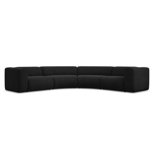 Canapé D'angle Modulable Ekahi En Tissu Chenille Noir