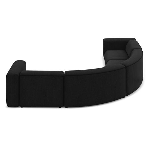 Canapé D'angle Modulable Ekahi En Tissu Chenille Noir