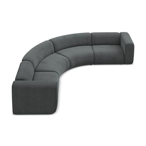 Canapé D'angle Modulable Ekahi En Tissu Chenille Graphite