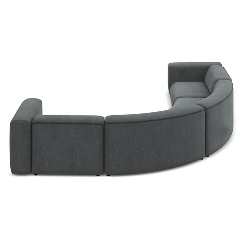 Canapé D'angle Modulable Ekahi En Tissu Chenille Graphite