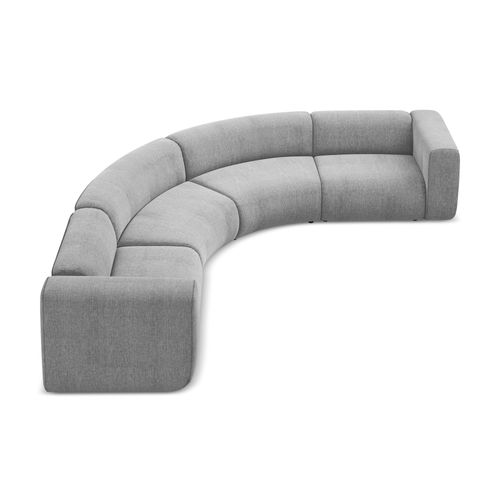 Canapé D'angle Modulable Ekahi En Tissu Chenille Gris Clair