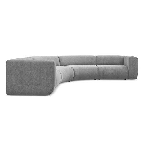 Canapé D'angle Modulable Ekahi En Tissu Chenille Gris Clair