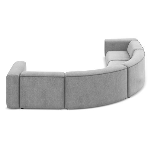 Canapé D'angle Modulable Ekahi En Tissu Chenille Gris Clair