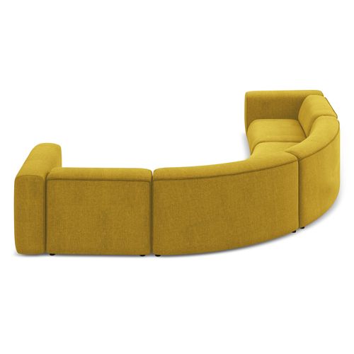 Canapé D'angle Modulable Ekahi En Tissu Chenille Moutarde