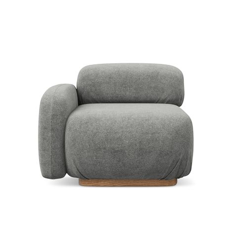 Module Avec Accoudoirs Gauche Ailani En Tissu Bouclette Beige Gris