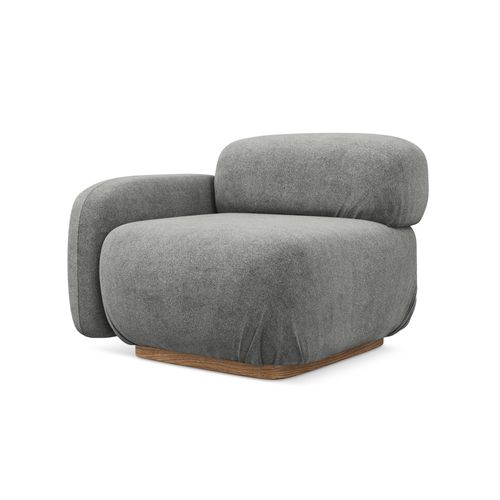 Module Avec Accoudoirs Gauche Ailani En Tissu Bouclette Beige Gris