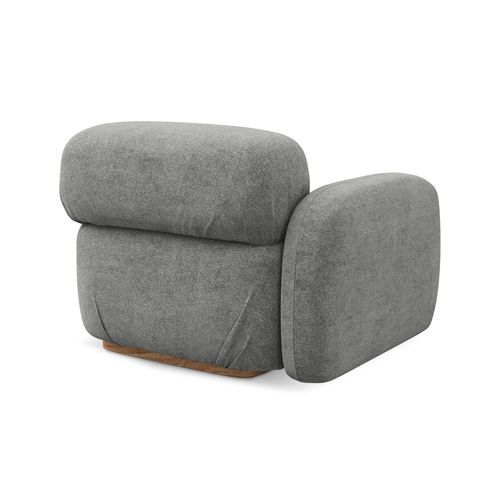 Module Avec Accoudoirs Gauche Ailani En Tissu Bouclette Beige Gris