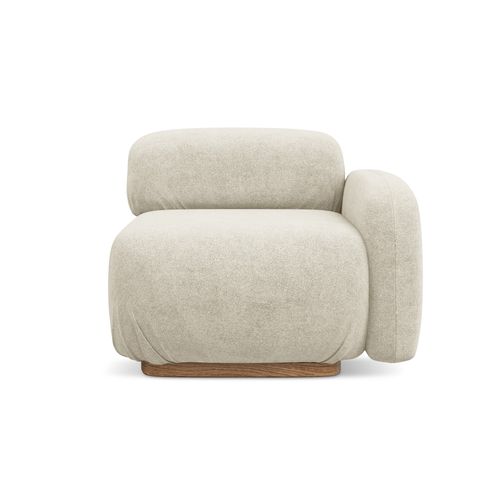 Module Avec Accoudoirs Droit Ailani En Tissu Bouclette Beige Clair