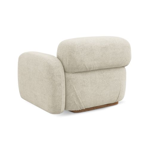 Module Avec Accoudoirs Droit Ailani En Tissu Bouclette Beige Clair