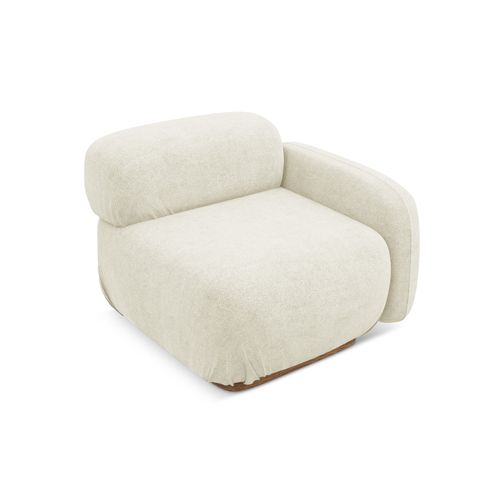 Module Avec Accoudoirs Droit Ailani En Tissu Bouclette Blanc