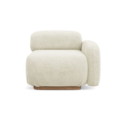 Module Avec Accoudoirs Droit Ailani En Tissu Bouclette Blanc