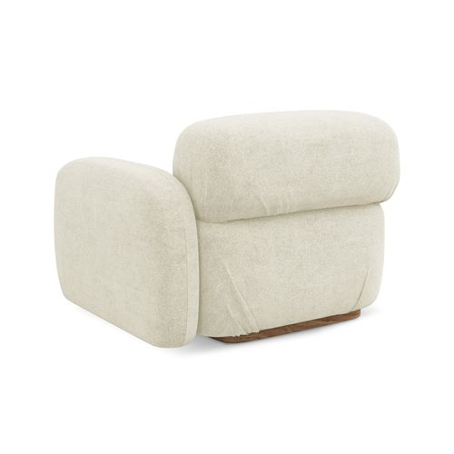 Module Avec Accoudoirs Droit Ailani En Tissu Bouclette Blanc