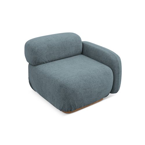 Module Avec Accoudoirs Droit Ailani En Tissu Bouclette Jeans