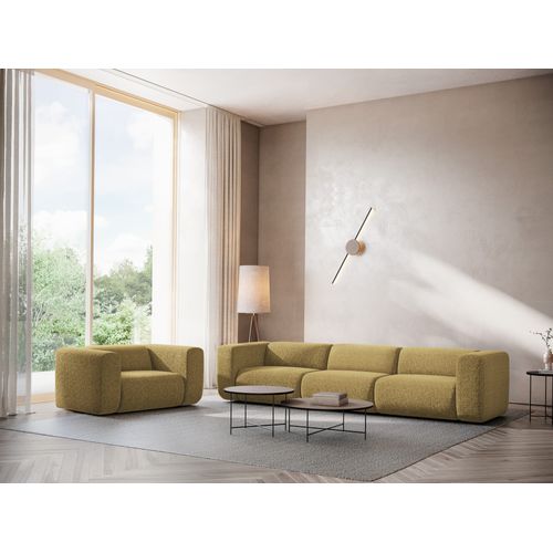 Fauteuil Ekahi En Tissu Texturé Moutarde