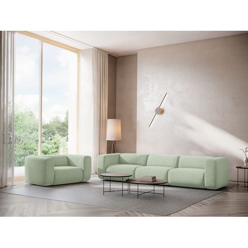 Fauteuil Ekahi En Tissu Texturé Vert Clair