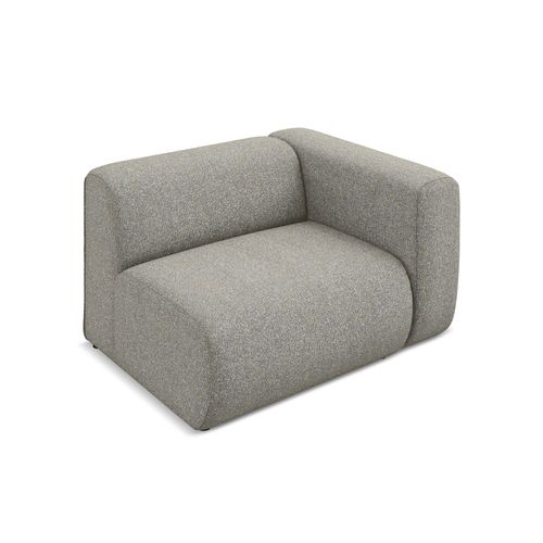 Module Avec Accoudoirs Droit Ekahi En Tissu Texturé Beige Foncé