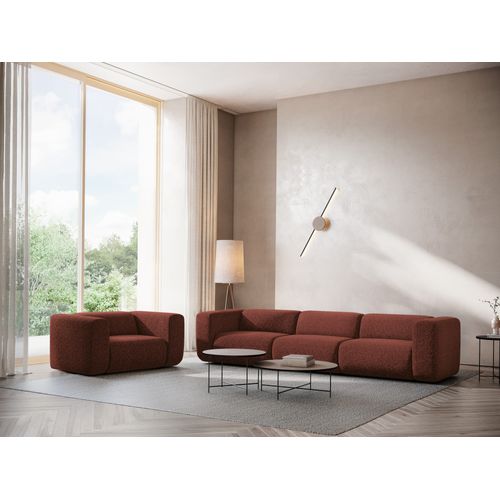 Module Avec Accoudoirs Gauche Ekahi En Tissu Texturé Bourgogne