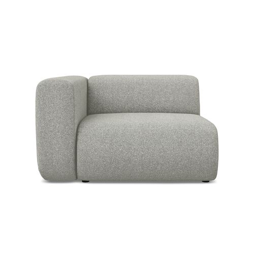Module Avec Accoudoirs Gauche Ekahi En Tissu Texturé Gris Clair