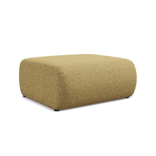 Pouf Ekahi En Tissu Texturé Moutarde
