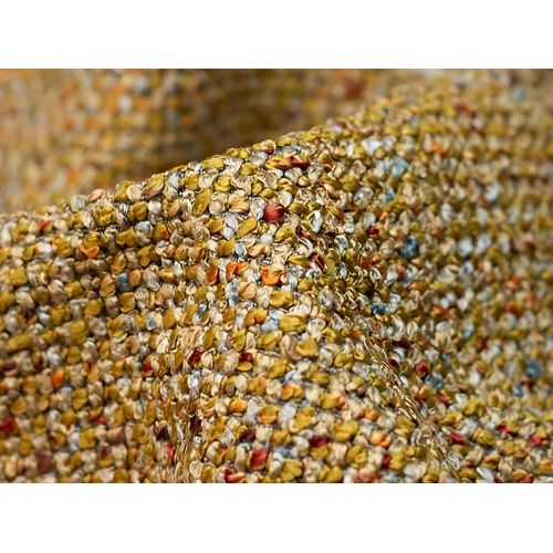 Pouf Ekahi En Tissu Texturé Moutarde
