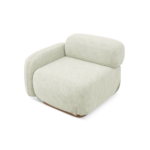 Module Avec Accoudoirs Gauche Ailani En Tissu Chenille Blanc
