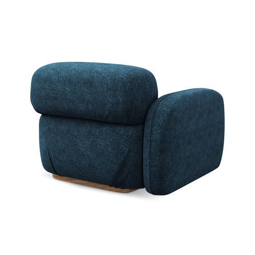 Module Avec Accoudoirs Gauche Ailani En Tissu Chenille Bleu Royal