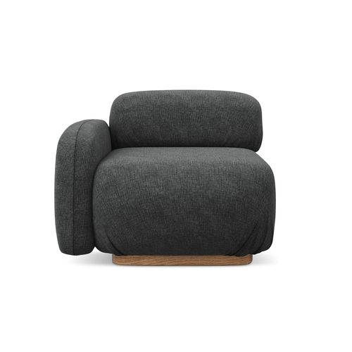 Module Avec Accoudoirs Gauche Ailani En Tissu Chenille Acier