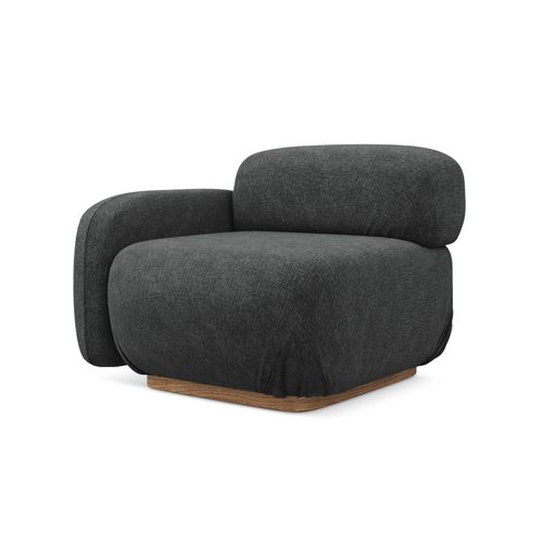Module Avec Accoudoirs Gauche Ailani En Tissu Chenille Acier