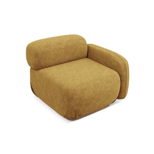 Module Avec Accoudoirs Droit Ailani En Tissu Chenille Moutarde