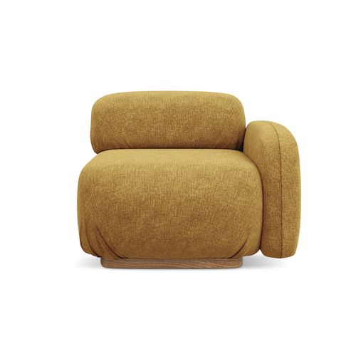 Module Avec Accoudoirs Droit Ailani En Tissu Chenille Moutarde